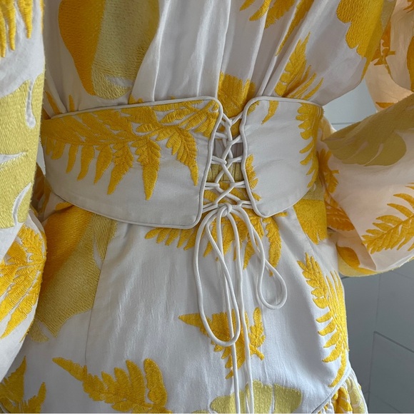 Acler Yellow and White Ruffled Tiered Sundress - Picture 3 of 4